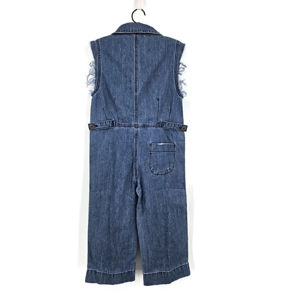New One Teaspoon Ranch Safari Camp Overalls Kids 5-6 Girls Denim Jumper